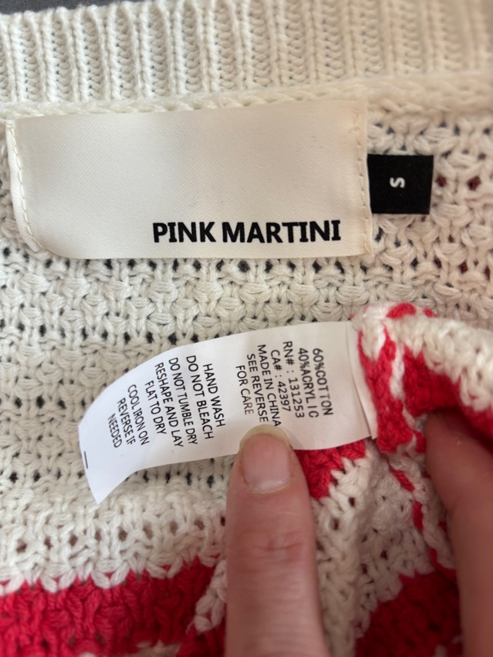 Pink Martini Red & White Striped Button-Front LadyLike Cardigan size small - Picture 12 of 13